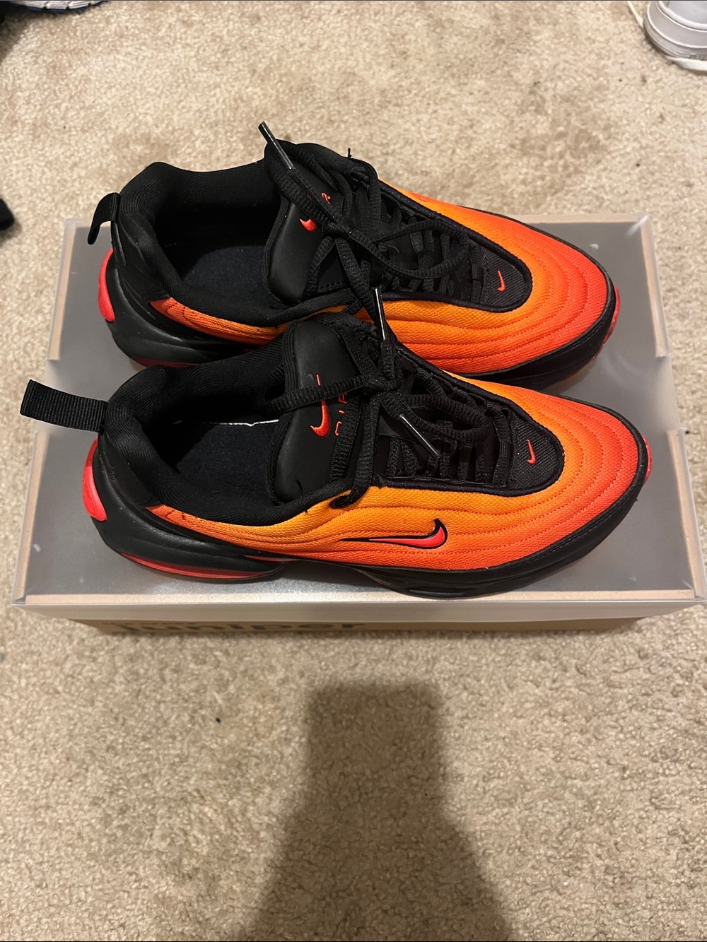 Nike Air Max 97 Sneakers - Black with Orange-Red Gradient No Box